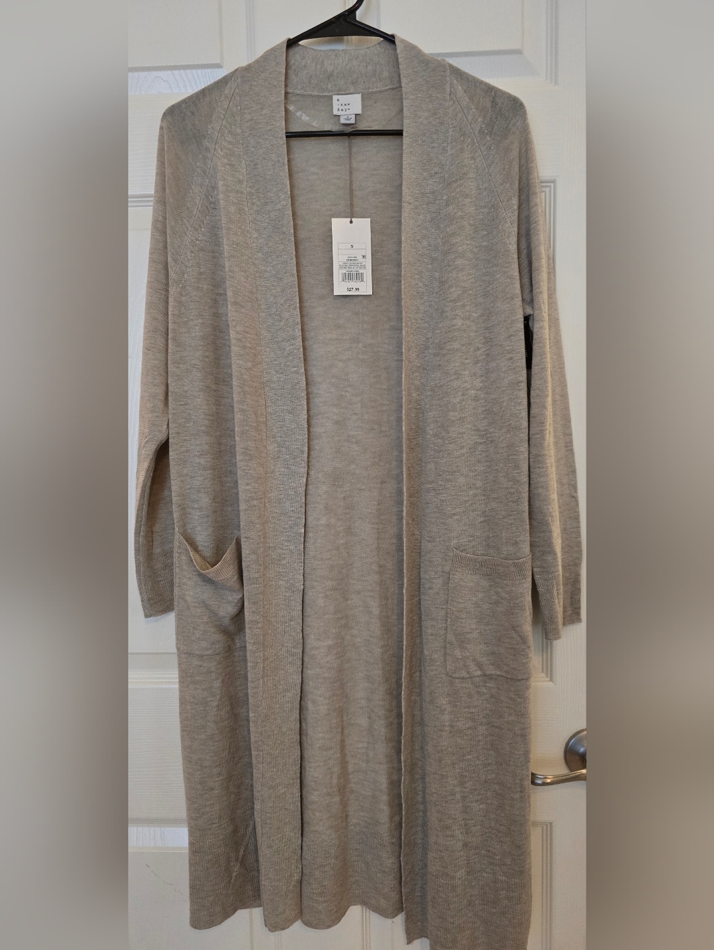 a new day Light Gray Longline Open-Front Women's Cardigan